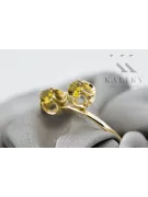 Or jaune 14 carats Péridot jaune Anneau Artisanat vintage vrc266y